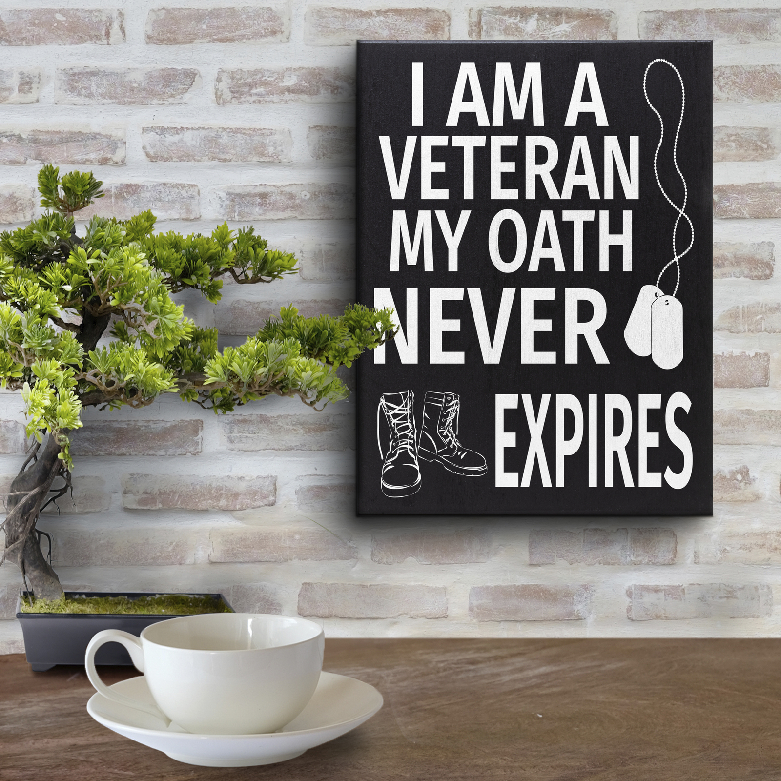 JennyGems I am a Veteran My Oath Never Expires, Patriotic Decor, Military Gifts