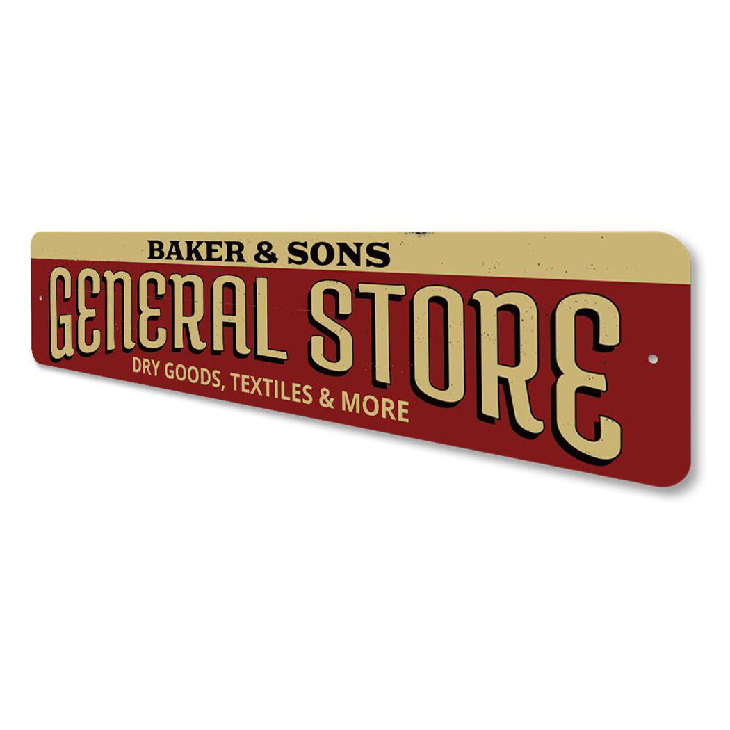 Personalized General Store Dry Goods Textiles & More Mercantile – Aluminum