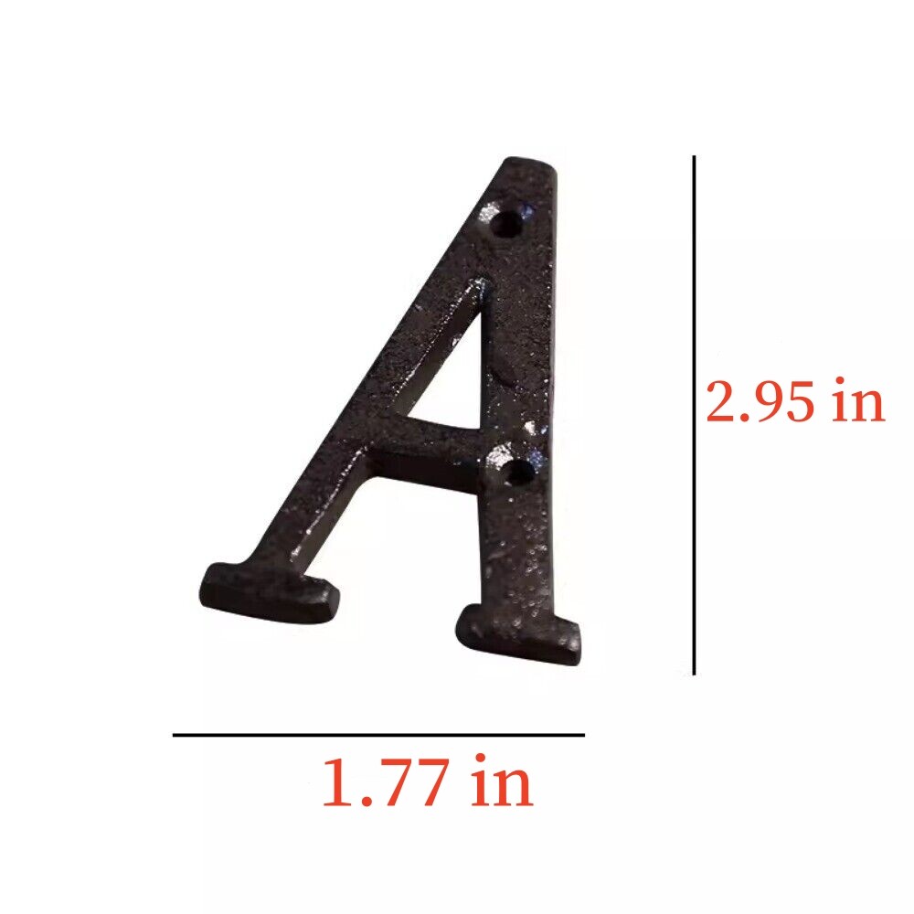 US Cast Wrought Iron Black Antique House Door Address Alphabet Letters Numbers