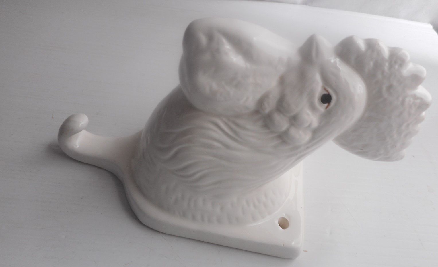 Vintage Rooster Chicken Hook Ceramic Towel Holder Wall Mount Kitchen Décor 8″ H
