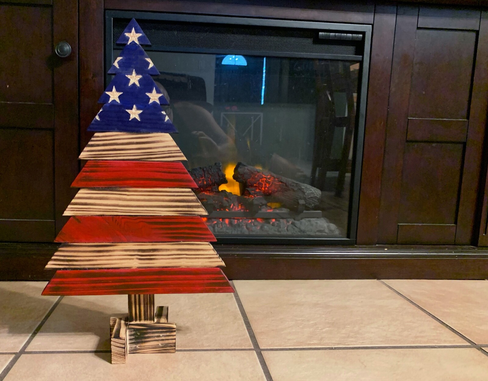 Wooden American Flag | Christmas Tree | Handmade Christmas Decor
