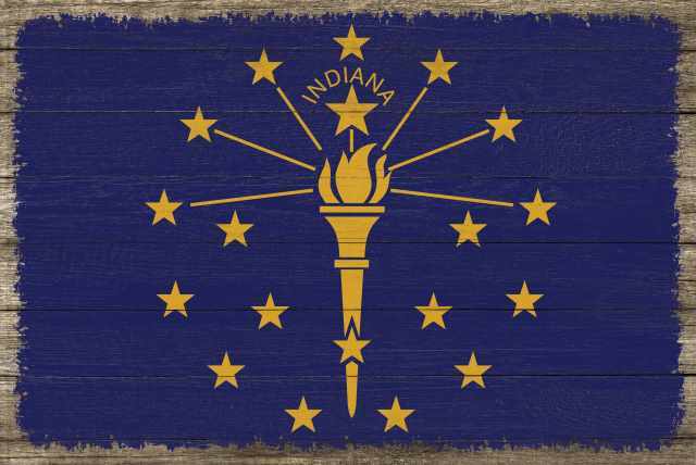 Indiana State Flag Wood Sign Rustic Wall Décor Gift 12×18 B3-12180051014