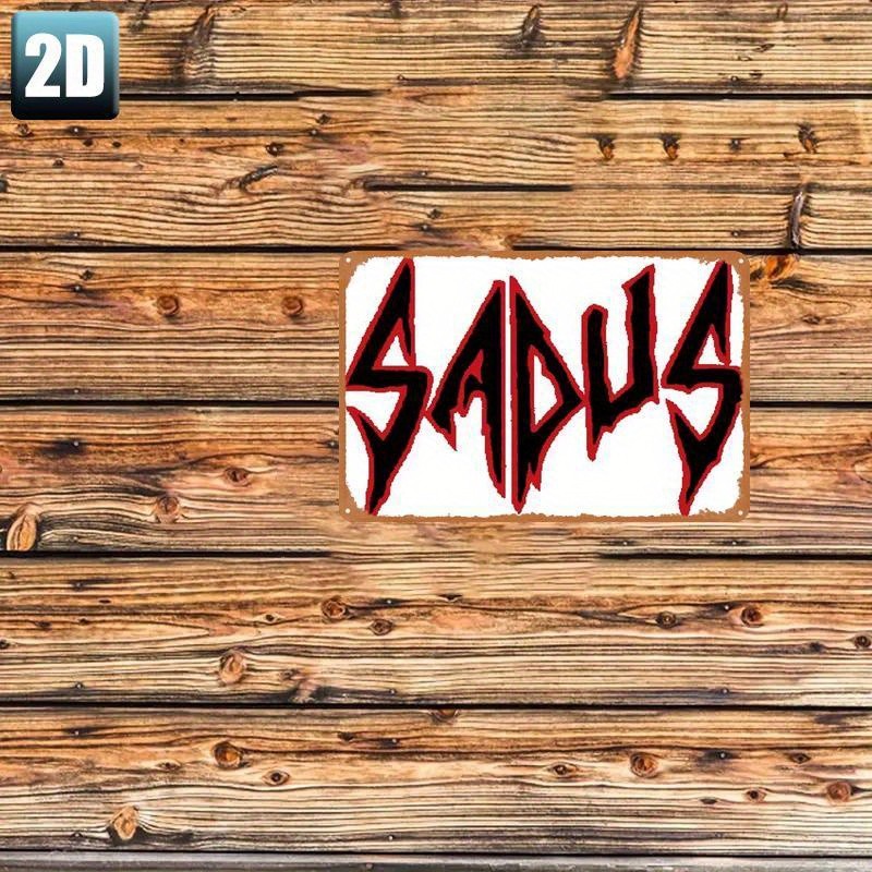 Red Black Sadus Letter Metal Sign Heavy Metal Fan Room Hanging Wall Art