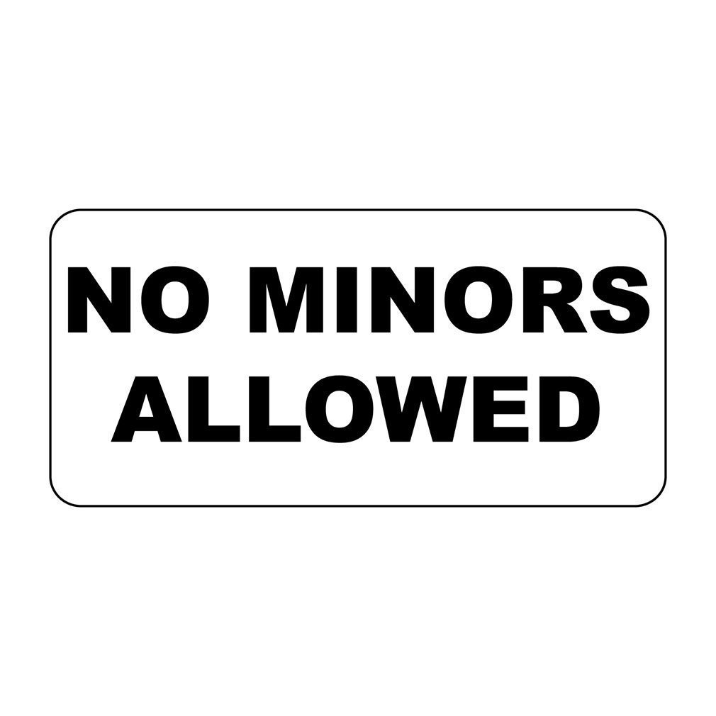 No Minors Allowed Black Retro Vintage Style Metal Sign – 8 X12 In With Holes