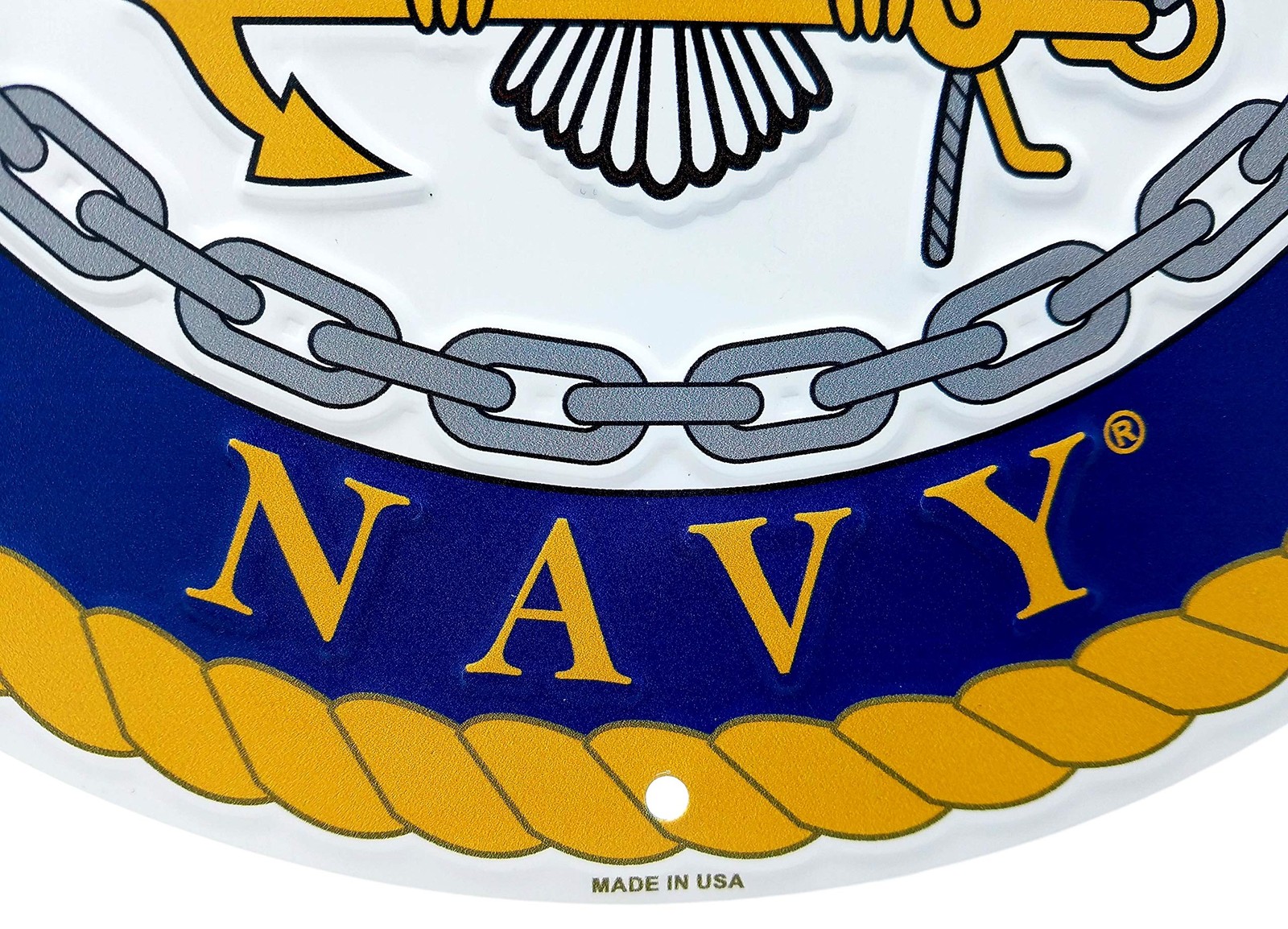 U.S. Navy Emblem 12″ Round Metal Sign, Made in USA