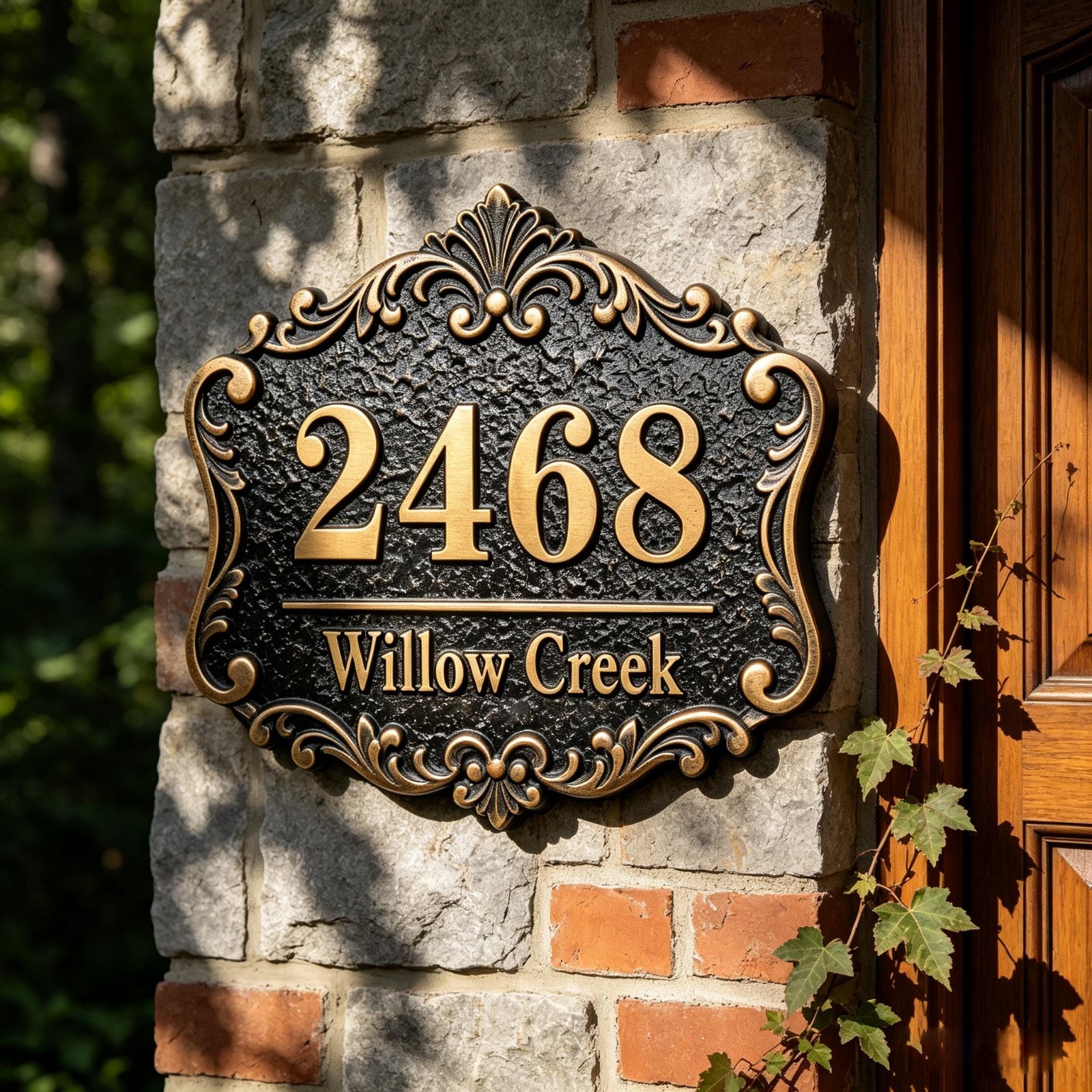 Personalized House Number Plaque, Custom Aluminum Address Sign for Outdoor