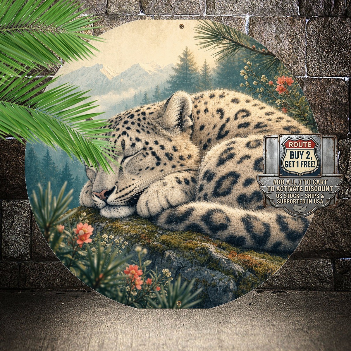 Wild Cheetah Scratch Resistant Tin Metal Sign Exotic Home Wall Decor 8×8
