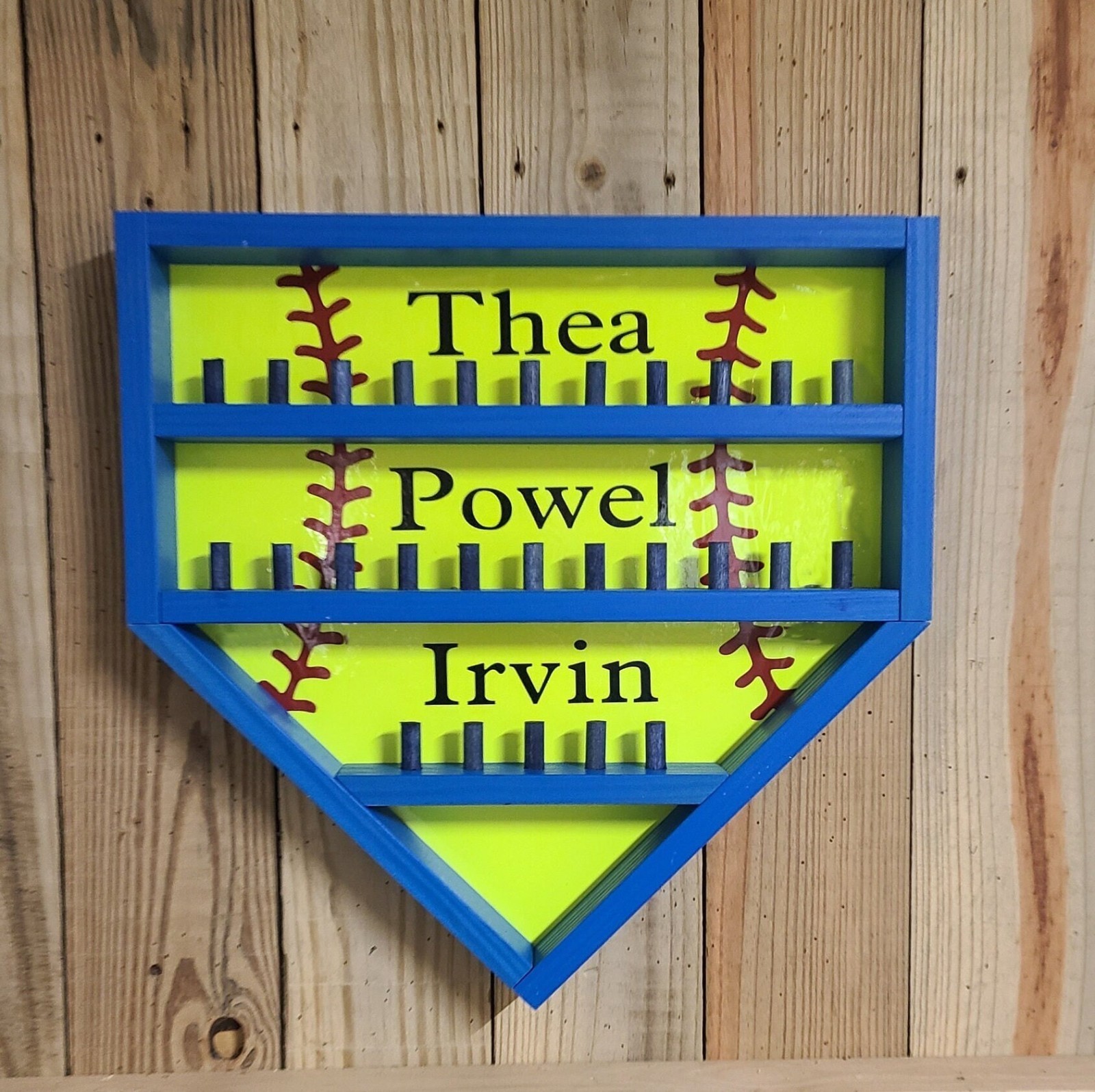 Wooden Softball Ring Holder/Display. Custom made.Tournament Rings.Softball Decor