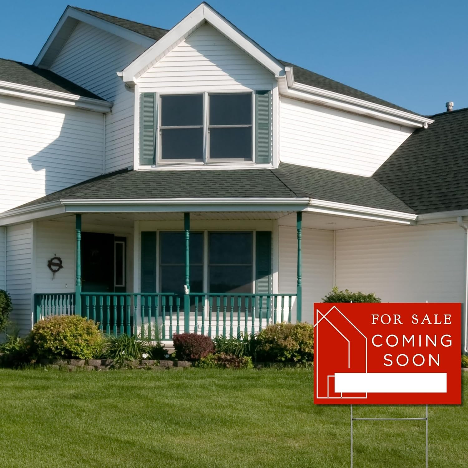 Coming Soon Real Estate Sign for Home | 12 X 17” Yard Sign with H Frame Stake Ho