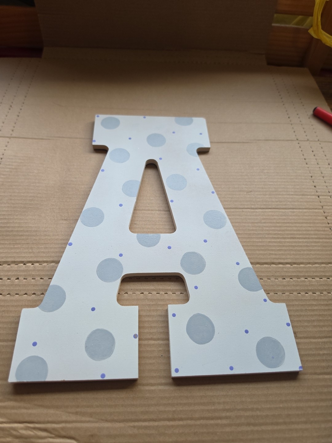 Home Decor Hanging Wooden polk-a-dot Painted Letter “A” Room