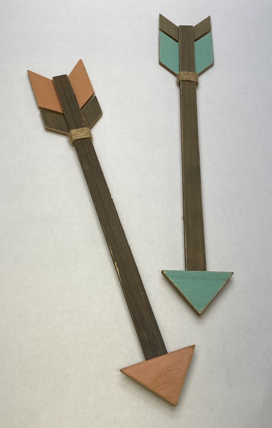Hobby Lobby Teal and Coral Rustic Wood Arrows Home Wall Decor Southwest Boho