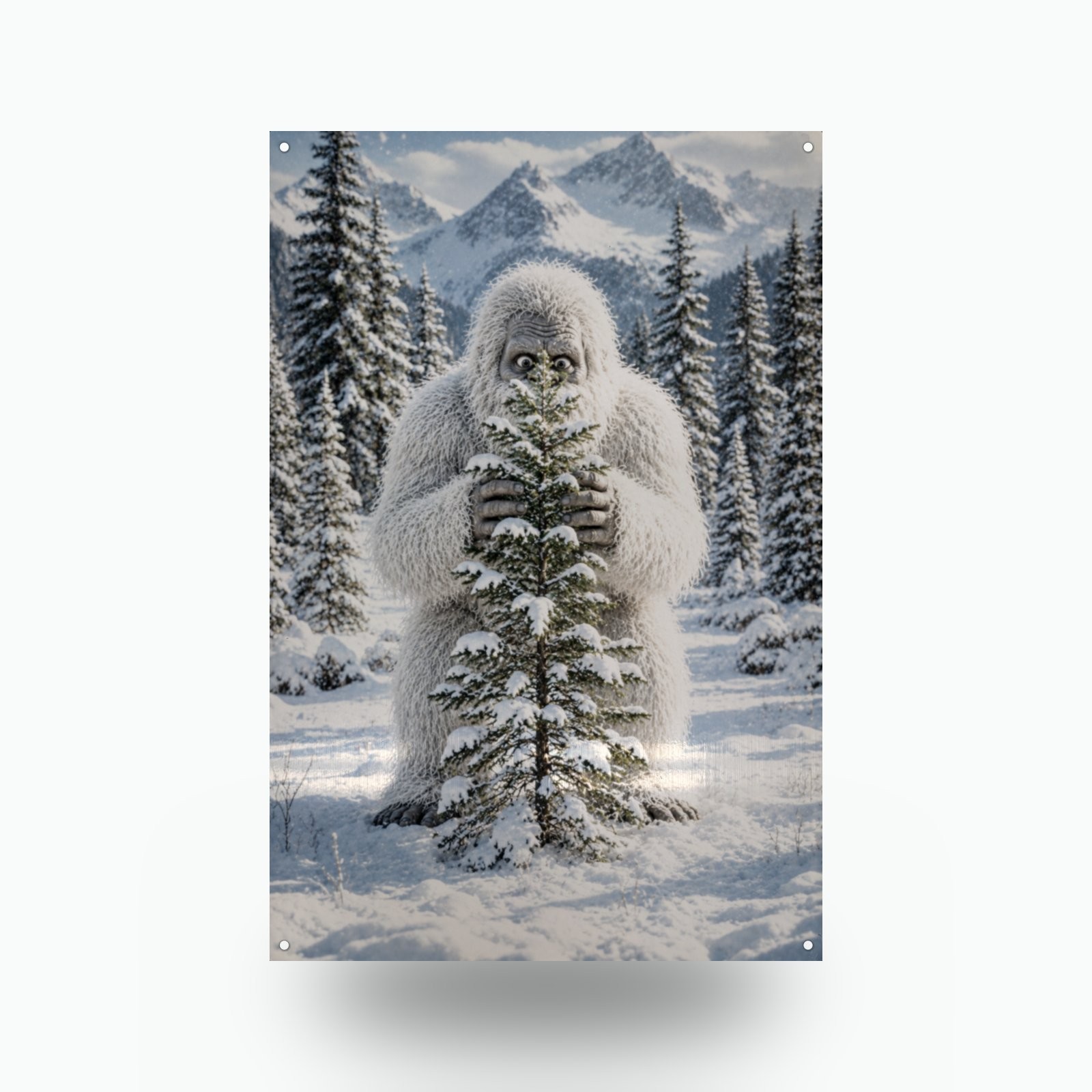 Tree Hug Yeti Metal Sign, Gift for Yeti Fan, Cabin Man Cave Decor, Wall Decor