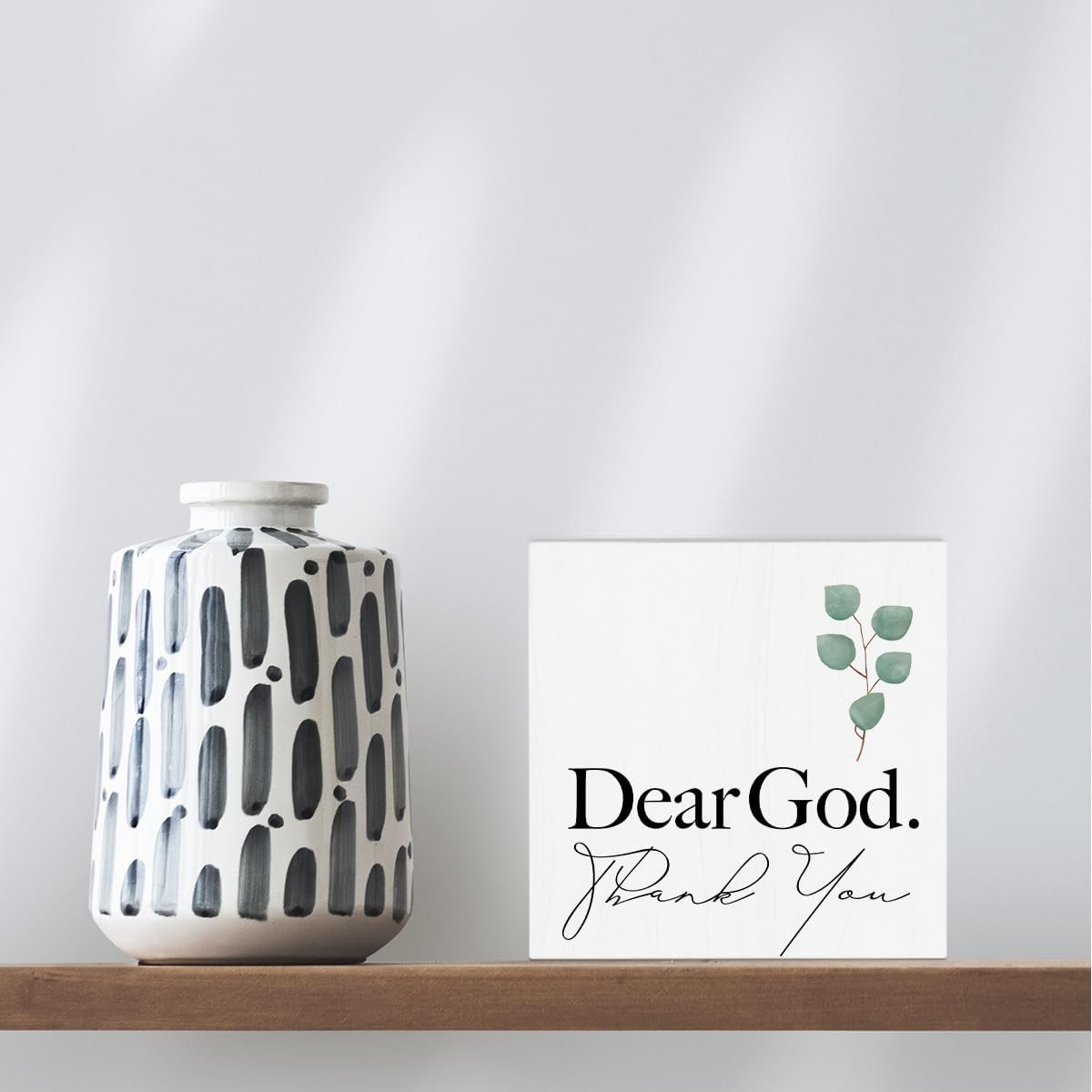Farmhouse Decorative Signs Plaques Wooden Box Sign Desk Decor, Christian Saying