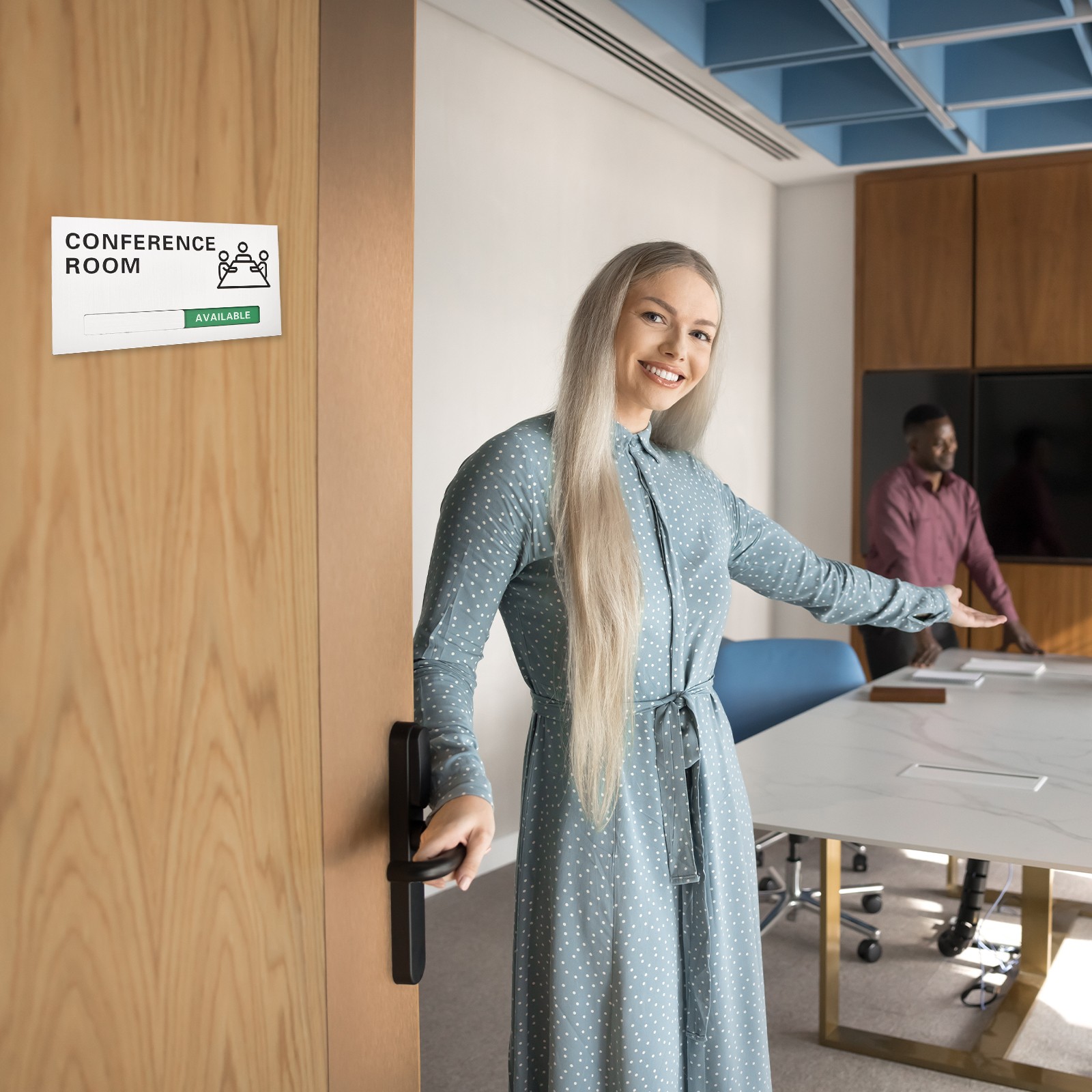 Well-ness Room Available In Use Sign, Black Meeting, White Letters, 1 Pcs