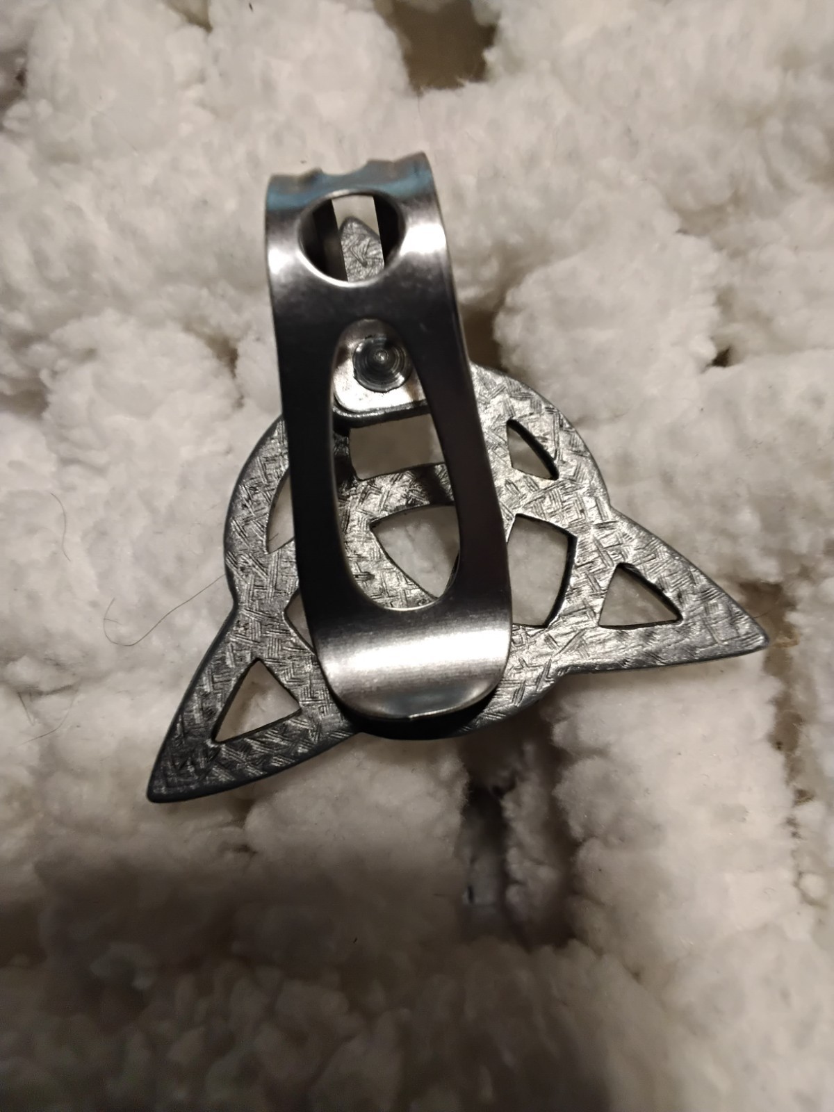 Celtic Trinity Knot, Clasp on design, metal 1.75 in. x 2 in., lapel clasp