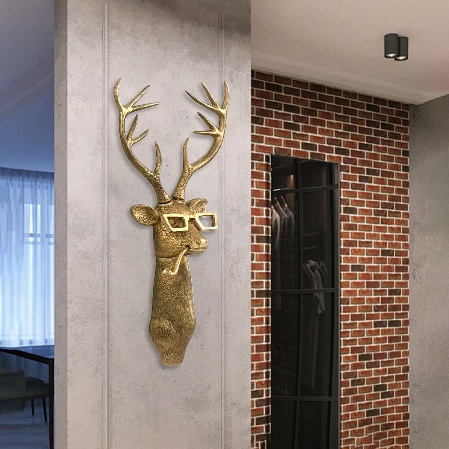 Joogour Head Wall Mount Decor,Resin Animal Sculptures，Art Deco Wall Hanging D…