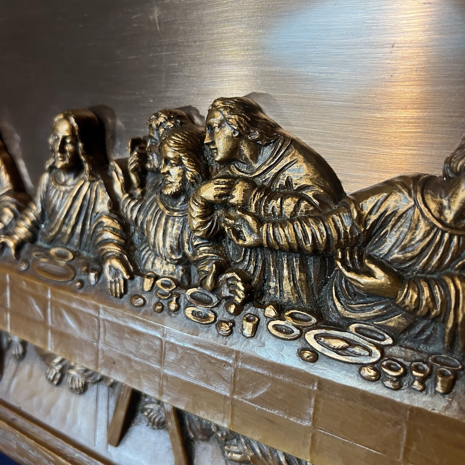 Coppercraft Guild Framed Bronze Metal “The Last Supper” Religious Wall Plaque