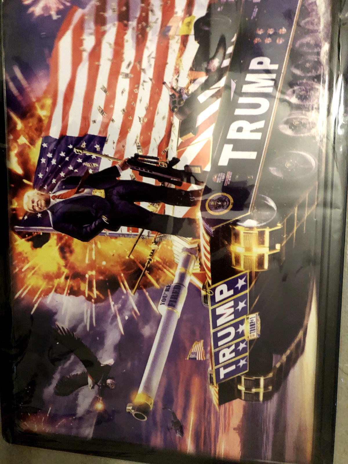 Trump On A Tank 17″ x 12″ Embossed METAL SIGN – NEW IN PLASTIC