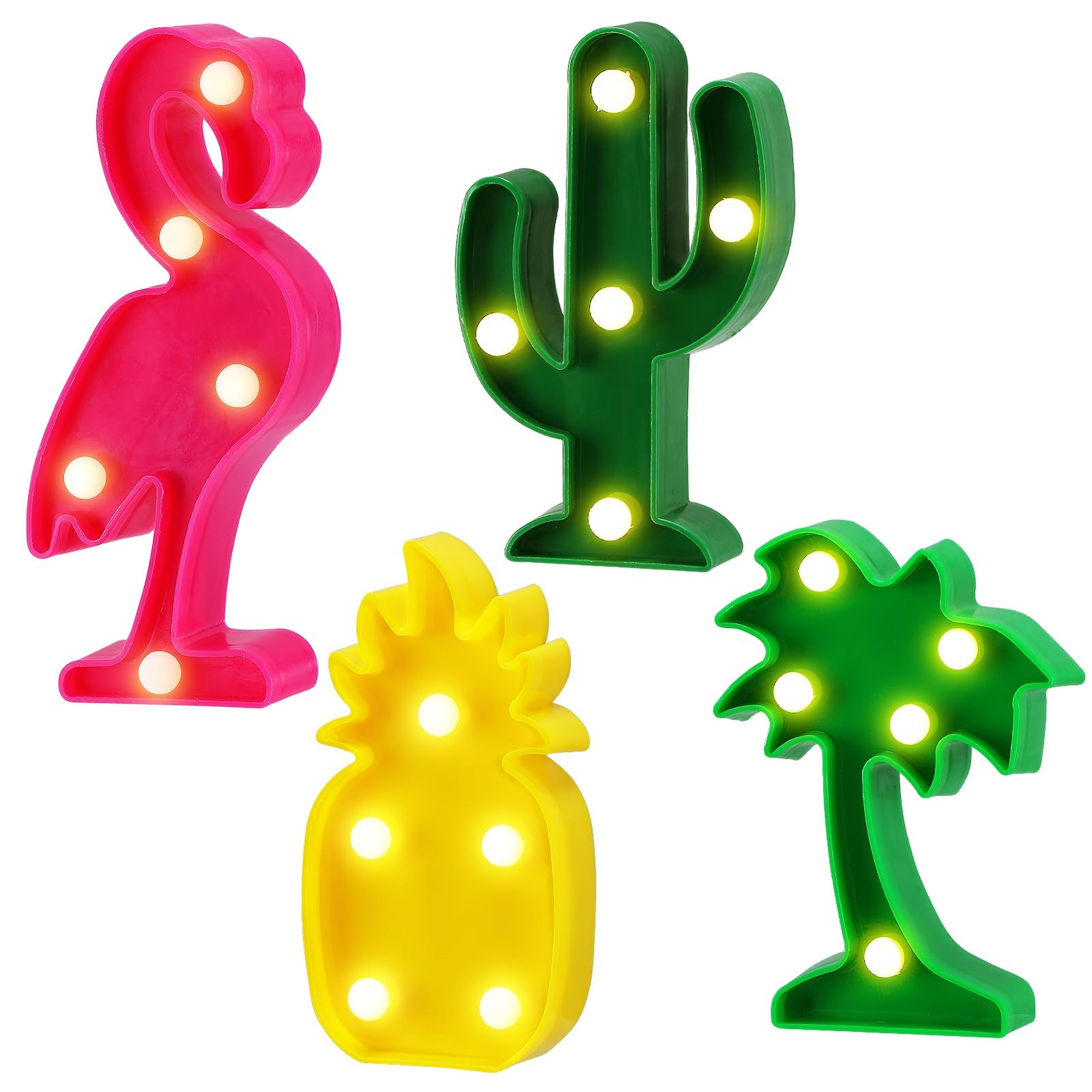 Cute Hawaiian Party Decoration Lights – Mini Flamingo Pineapple Palm Tree Cac…