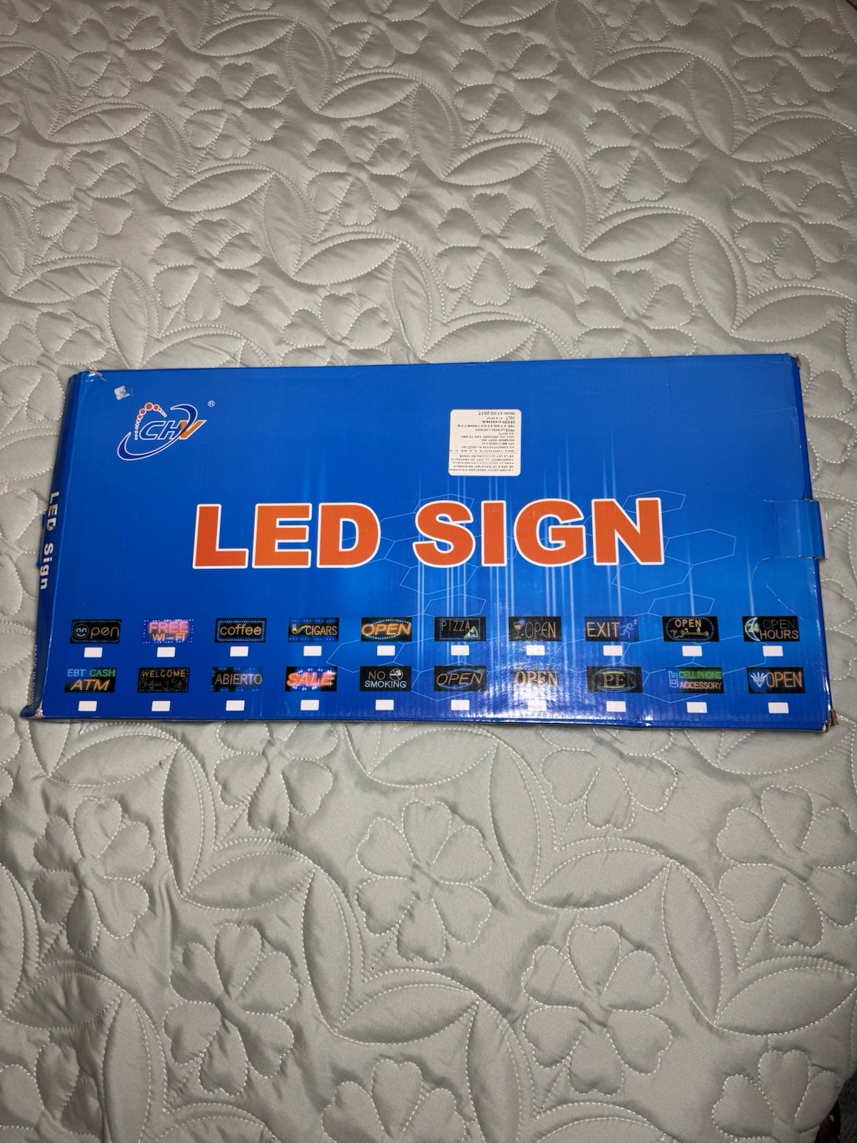 LED BAR Lighted Hanging Wall Sign, Black Frame, Red/Blue Letters, Rectangle