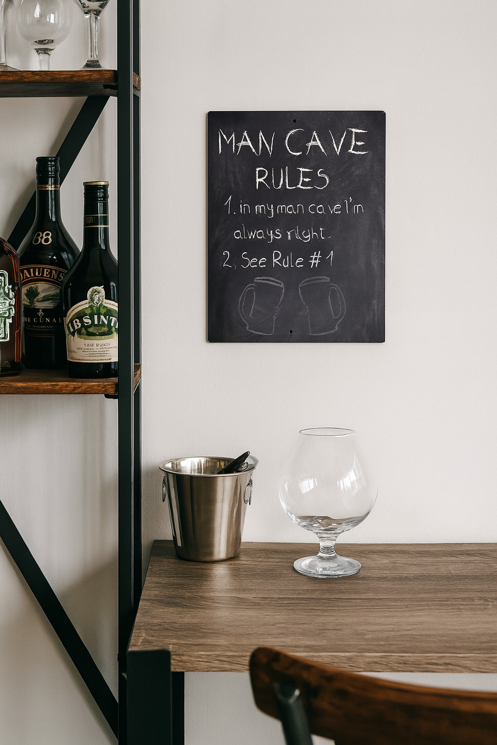 Man Cave Rules Sign Funny Wall Decor Bar Garage Aluminum 9×12 or 12×18 Inches