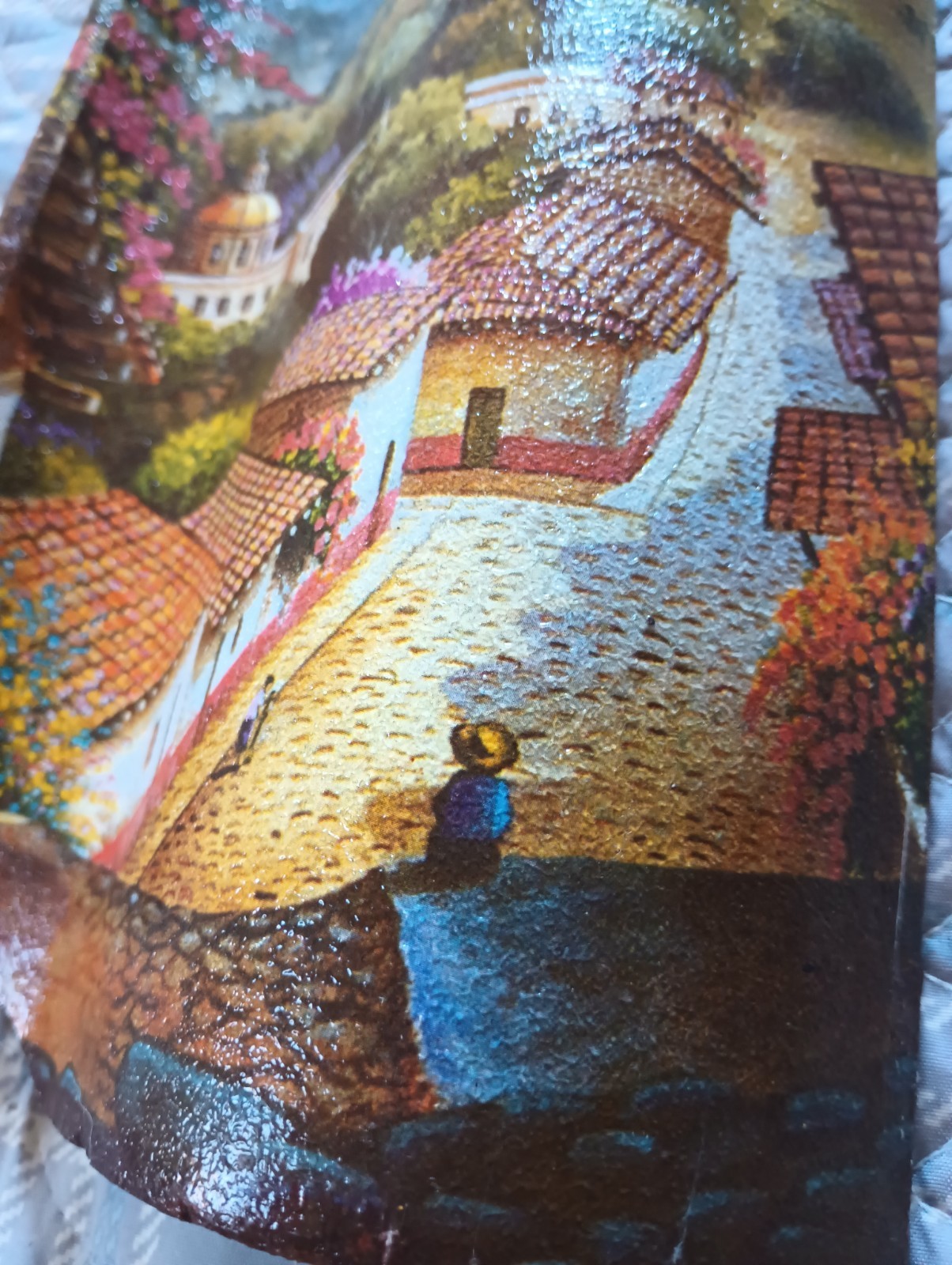 Clay Roof Tile / Mediterranean Village Wall Plaque Hanging Textured Wall Decor
