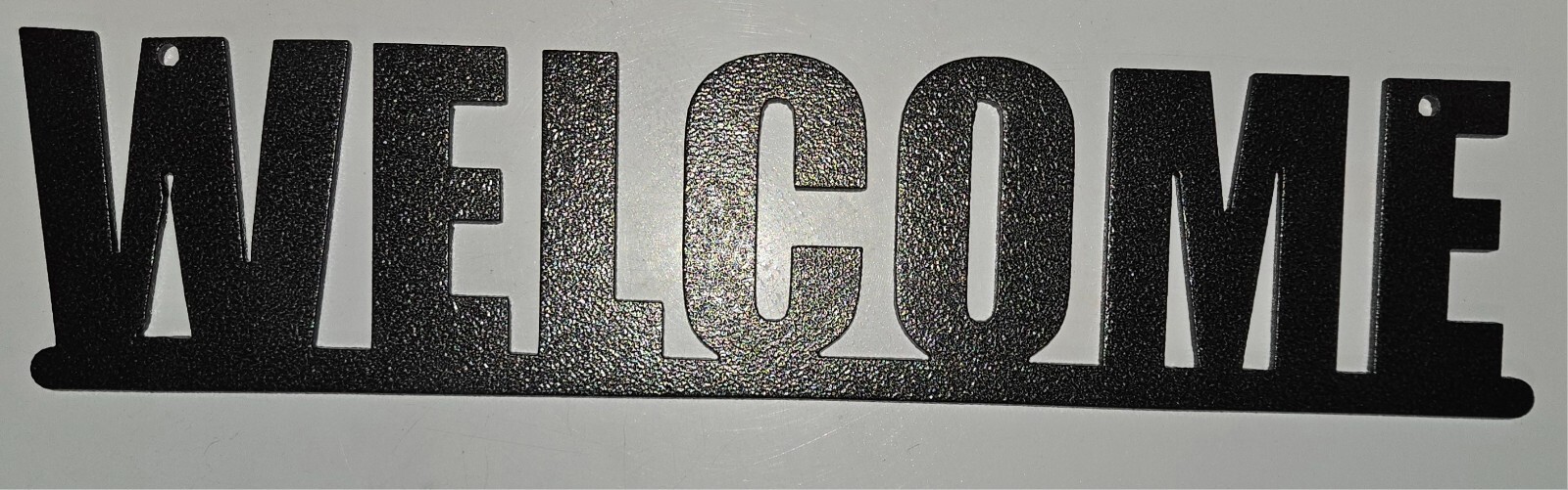 PLASMA CUT AND POWDER COATED METAL HORIZONTAL WELCOME SIGN