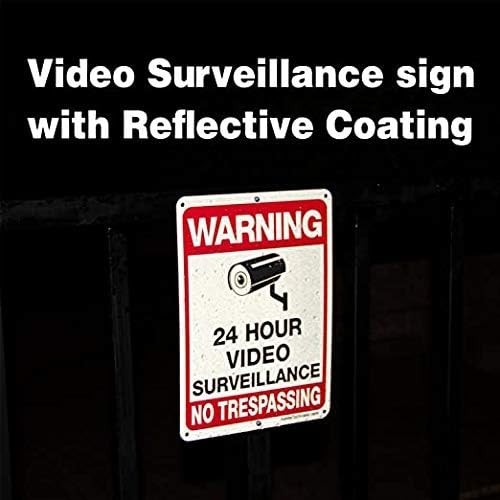 High Visibility 4-Pack Warning Signs 10×7 for Indoor/Outdoor Security