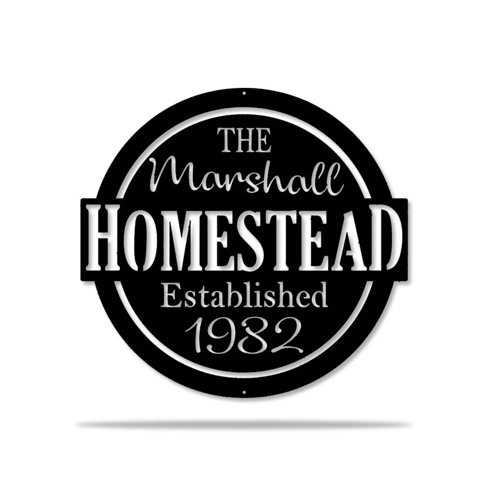 Personalized Family Homestead Metal Signs, Custom Homestead Wall Art Decor