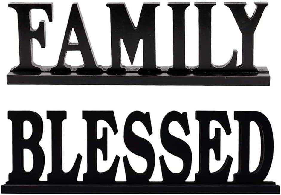 Decorative Wooden Cutout Word FAMILY/HOME/ LOVE/ BLESSED Sign for Home Decor