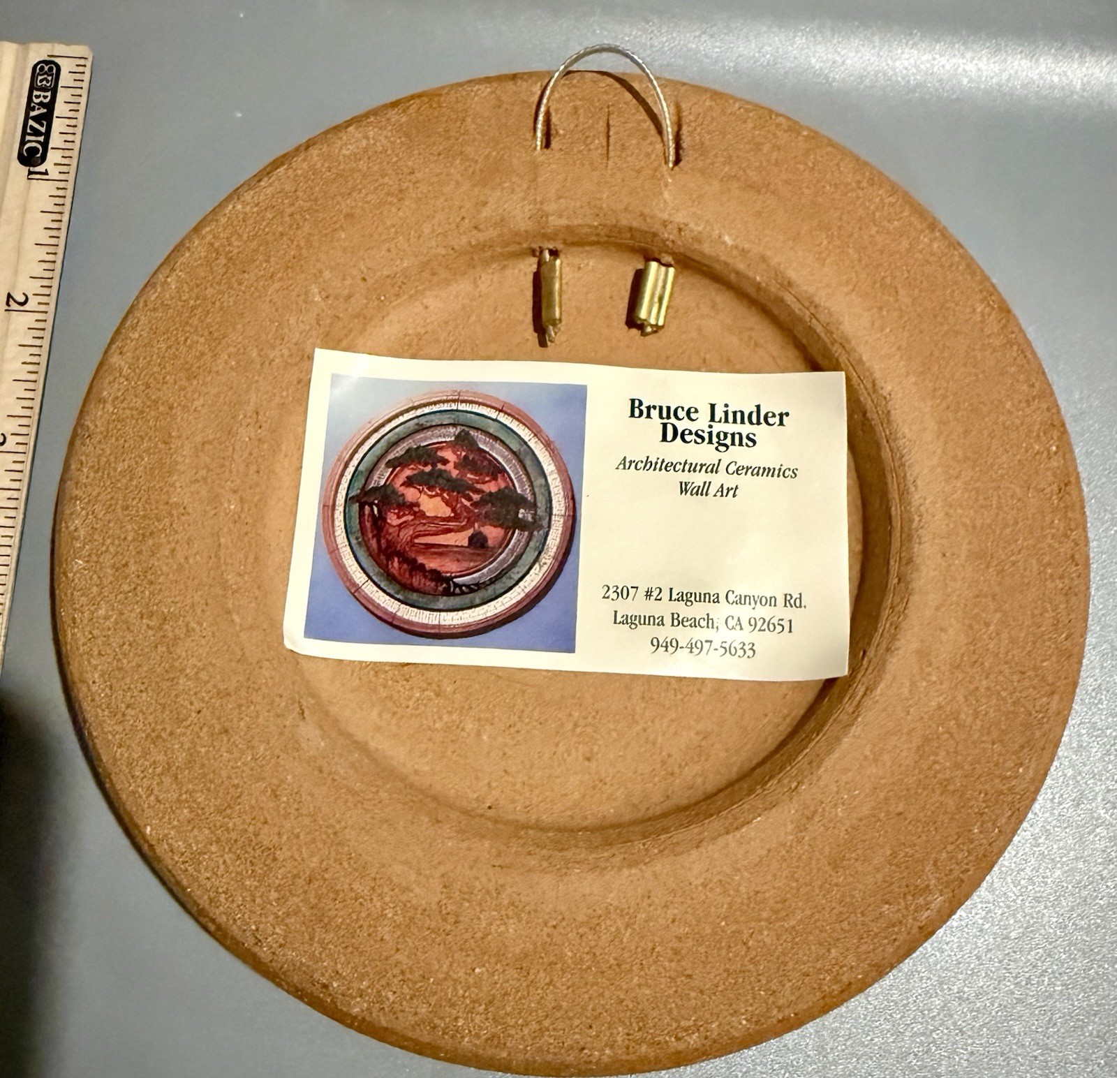 Bruce Linder Laguna Beach Ceramic Wall Art Plaque Abstract Face Pottery 7”