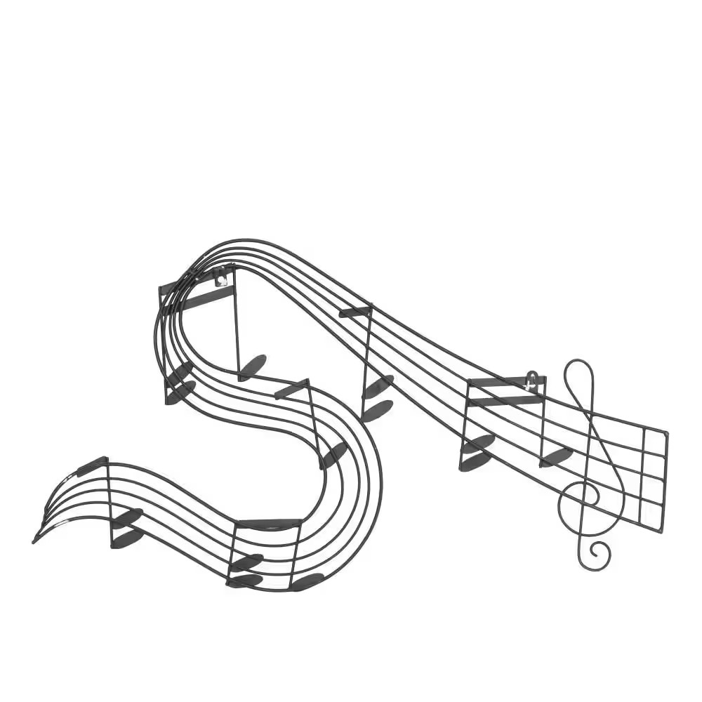 33 In. X 19 In. Metal Black Notes Musical Notes Wall Decor