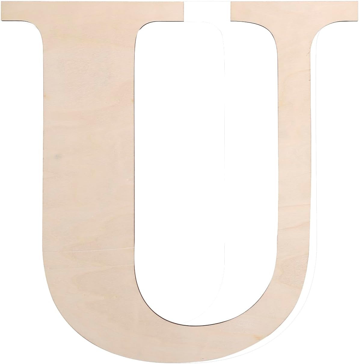 12 Inch Wooden Letter, Smooth Surface Wood Letters for Wall Decor, 1/5 INCH Blan