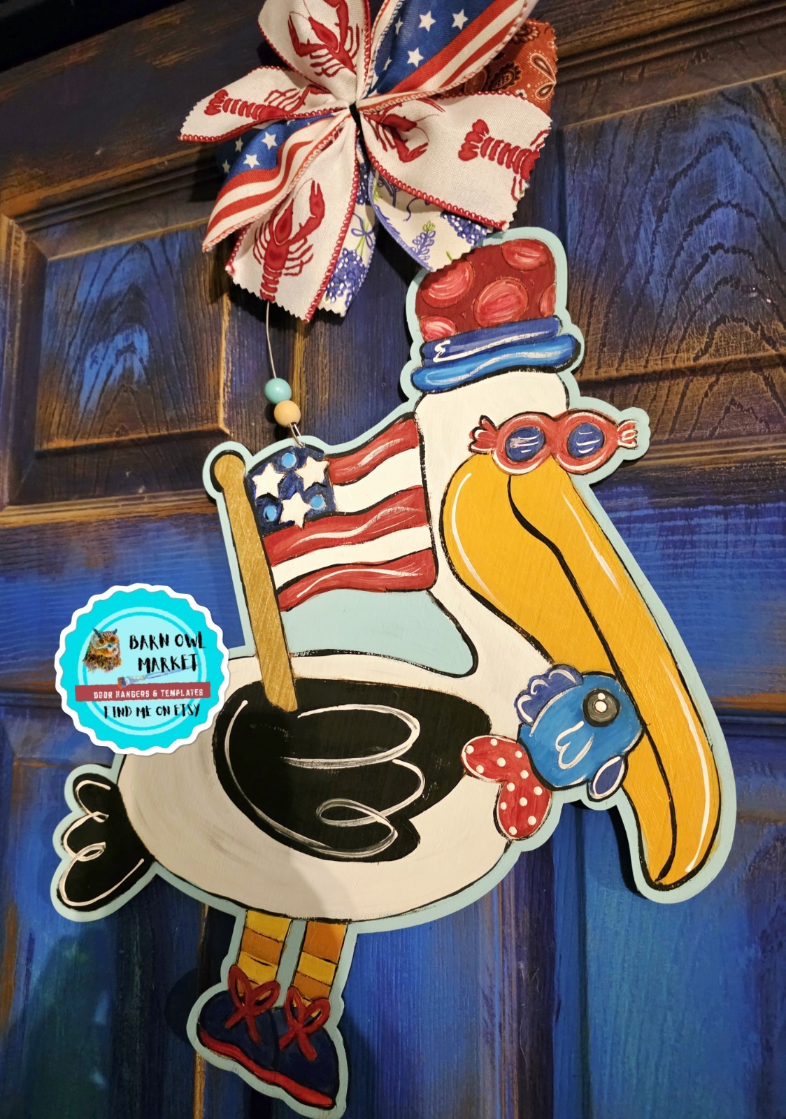 Pelican Patriotic Door Sign