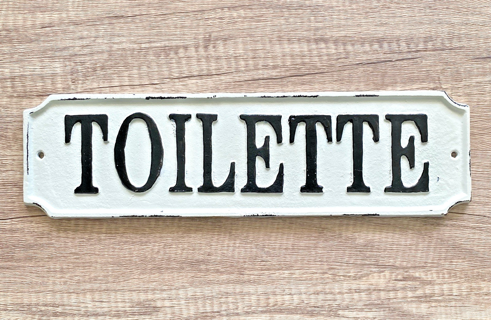 Lg. Cast Iron TOILETTE Sign Wall Decor French Farmhouse/Business Restroom Rustic