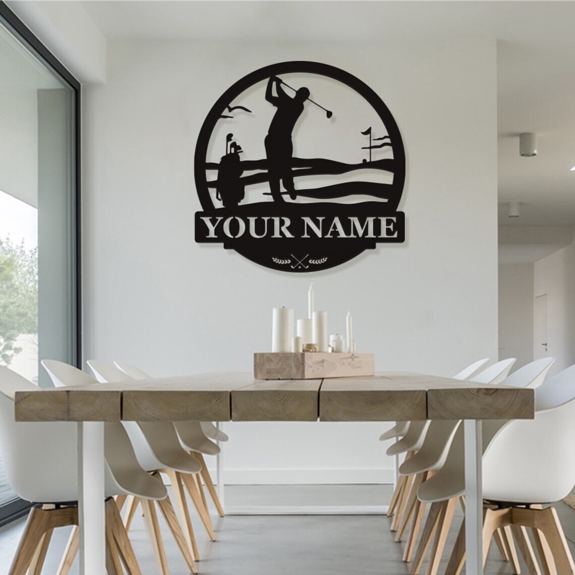 Personalized Golf Course Metal Name Sign Sports Outdoor Indoor Decor Wall Art
