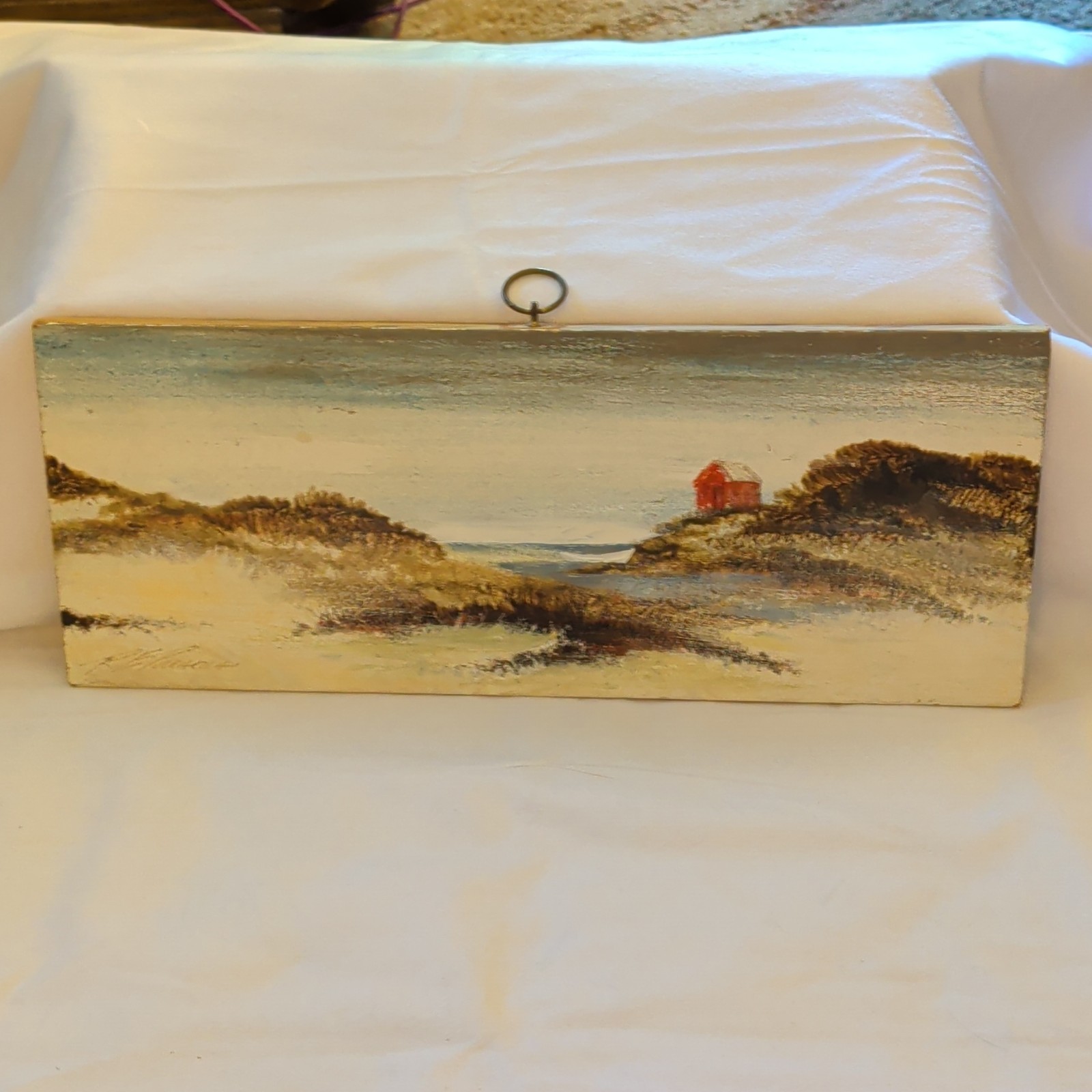 R.L.Parsons Hand Painted Rustic Coastal Beach Wood Rectangle Wall Plaque