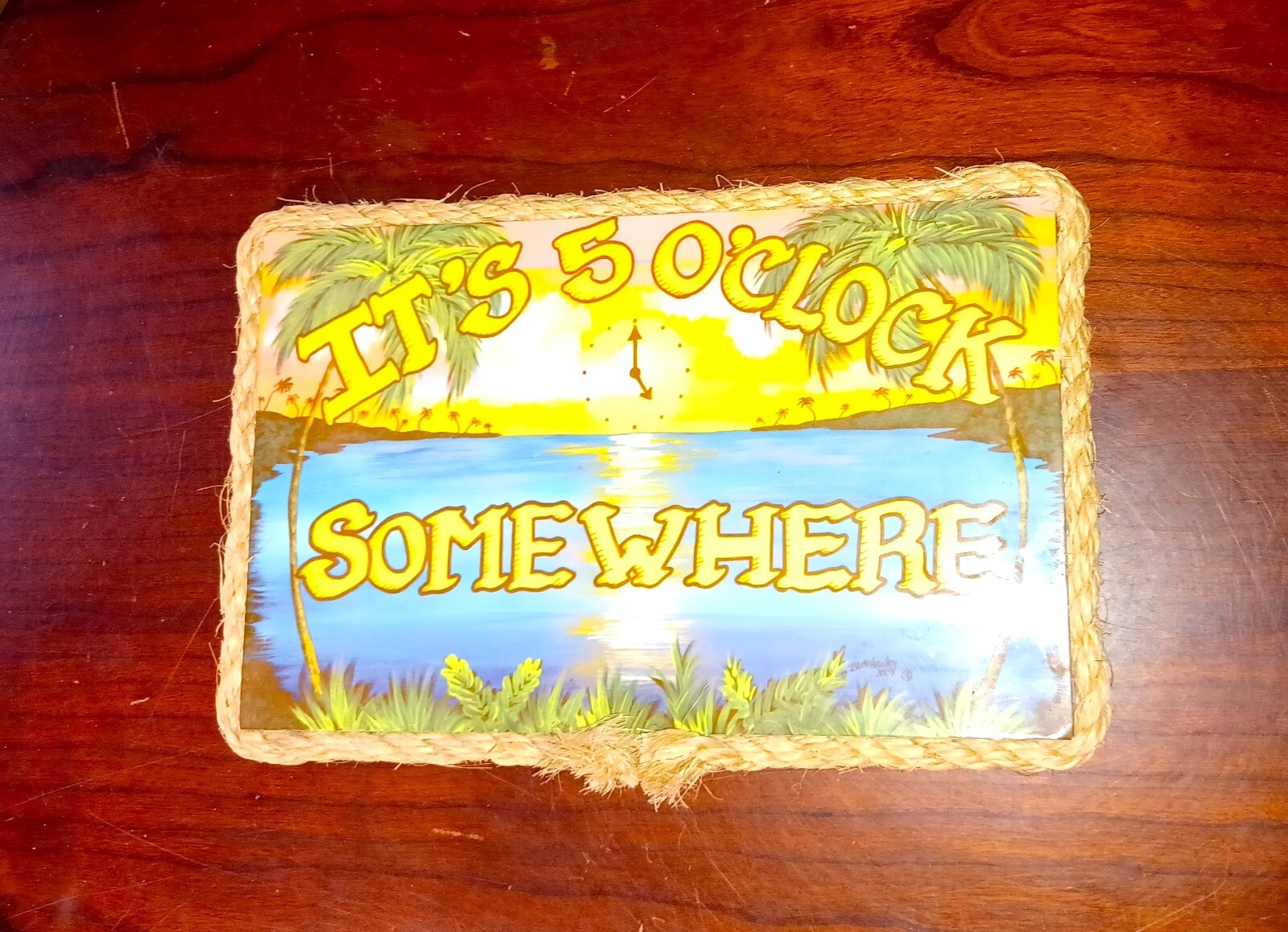 It’s 5 O’clock Somewhere Sign 11 X 7 inch Man Cave Bar Beach Pool Wall Decor