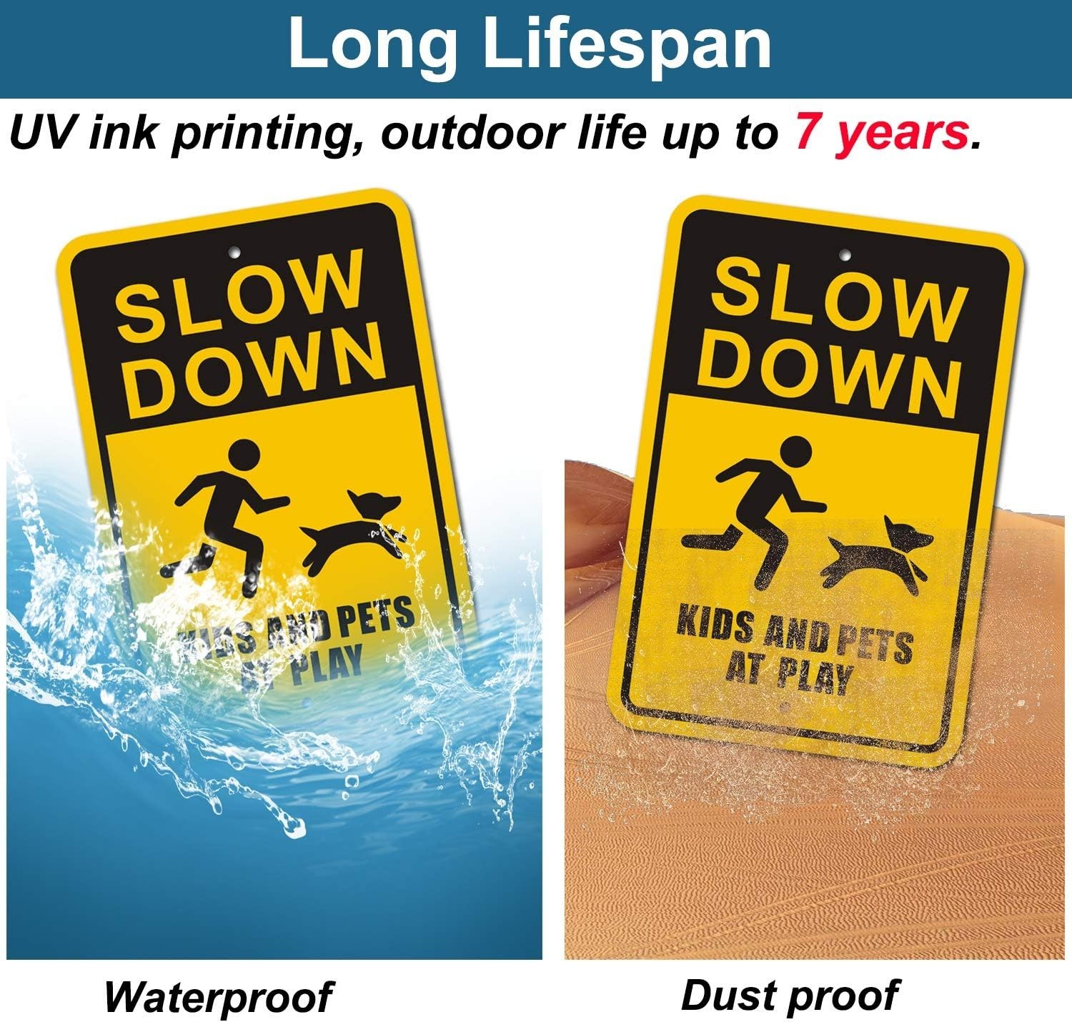 SERVU Slow Down Kids and Pets at Play Signs, Reflective Metal Children Play S…