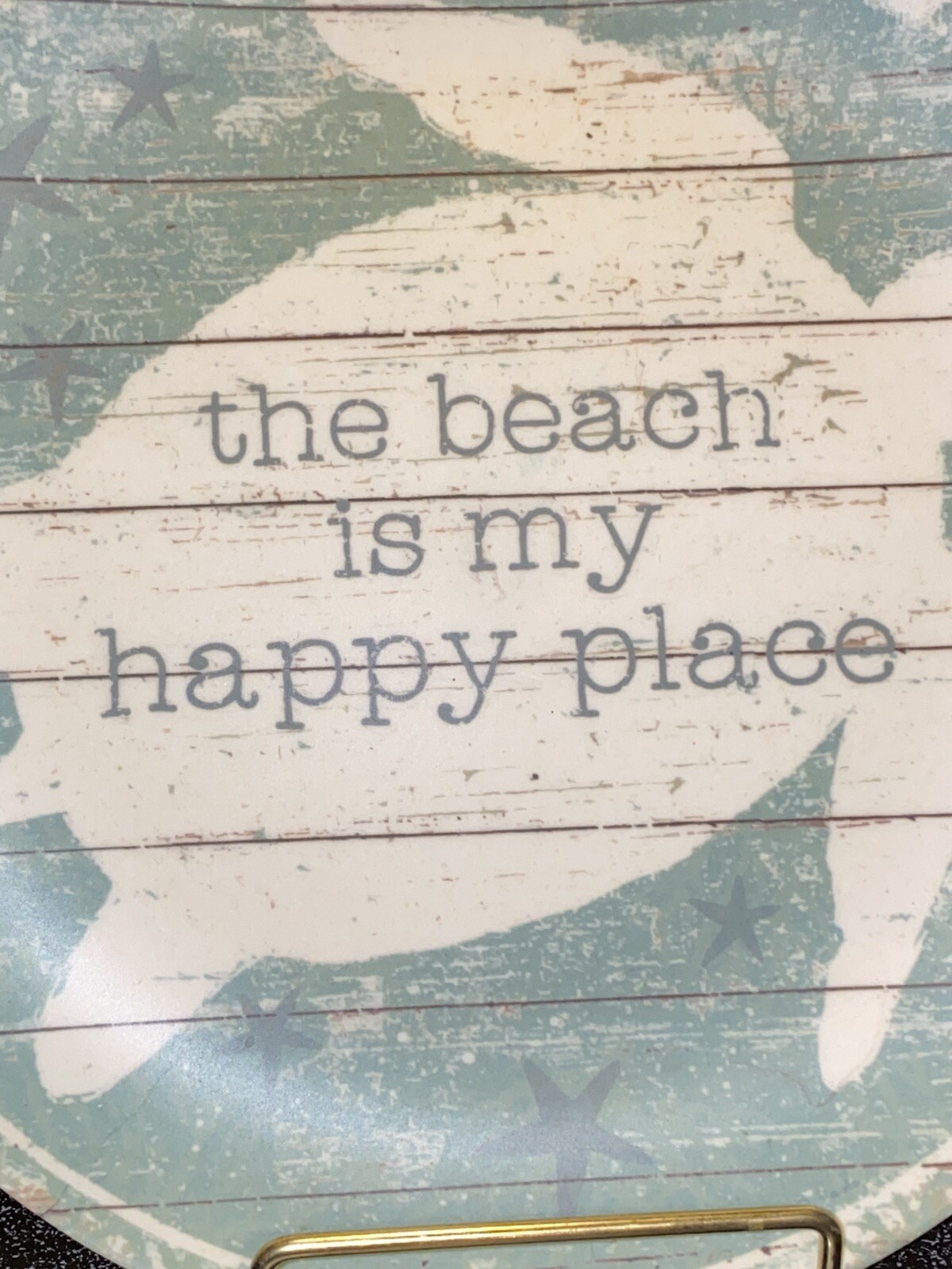 Sea Turtle Plate “The Beach is My Happy Place” 9.75in Beach house Ocean Decor
