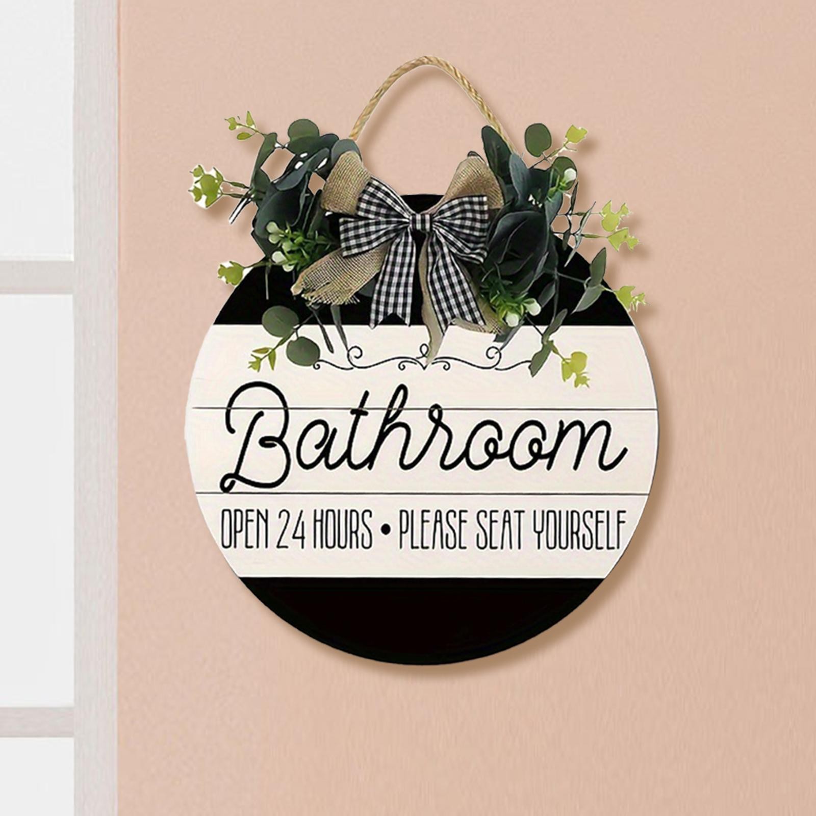 Welcome Door Hanging Sign Farmhouse Bathroom Diameter 30cm Welcoming Sign