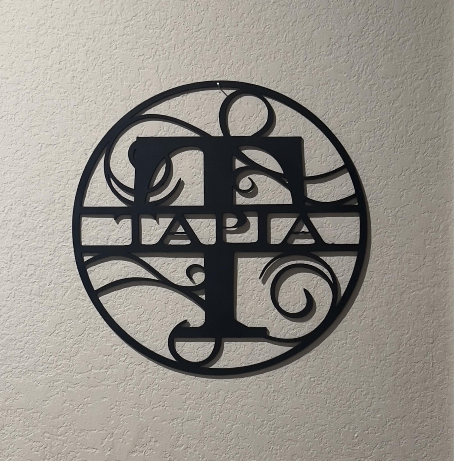 Metal Art Vine Monogram Custom Letter Black or White 16″ 20″ 24″ Metal Art