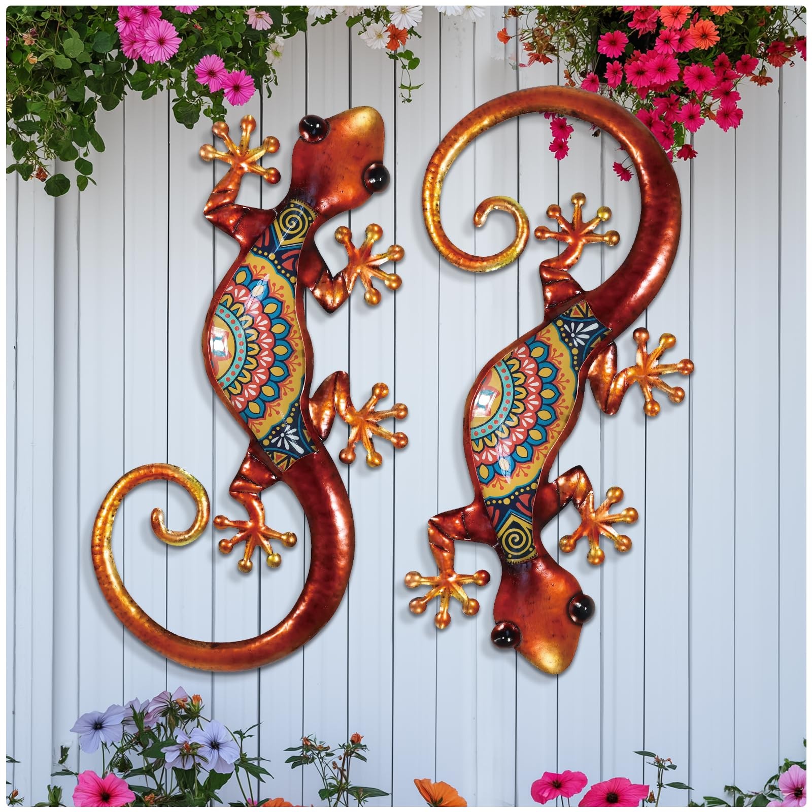 Lizard Metal Wall Art Decor 2 Pack 15 Inch Metal Wall Decor, Lizard Outdoor …
