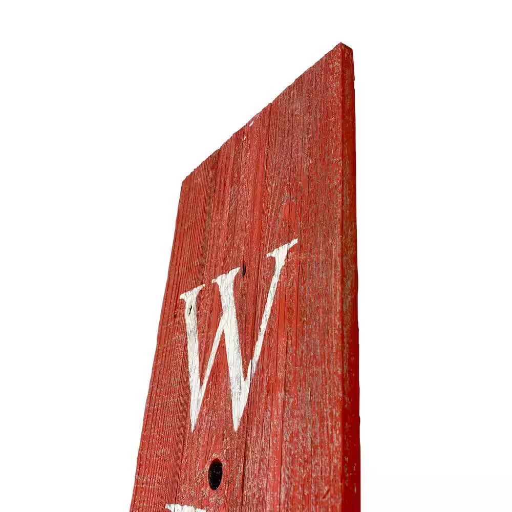 Rustic Farmhouse 60 In. Rustic Red Vertical Front Porch Welcome Sign
