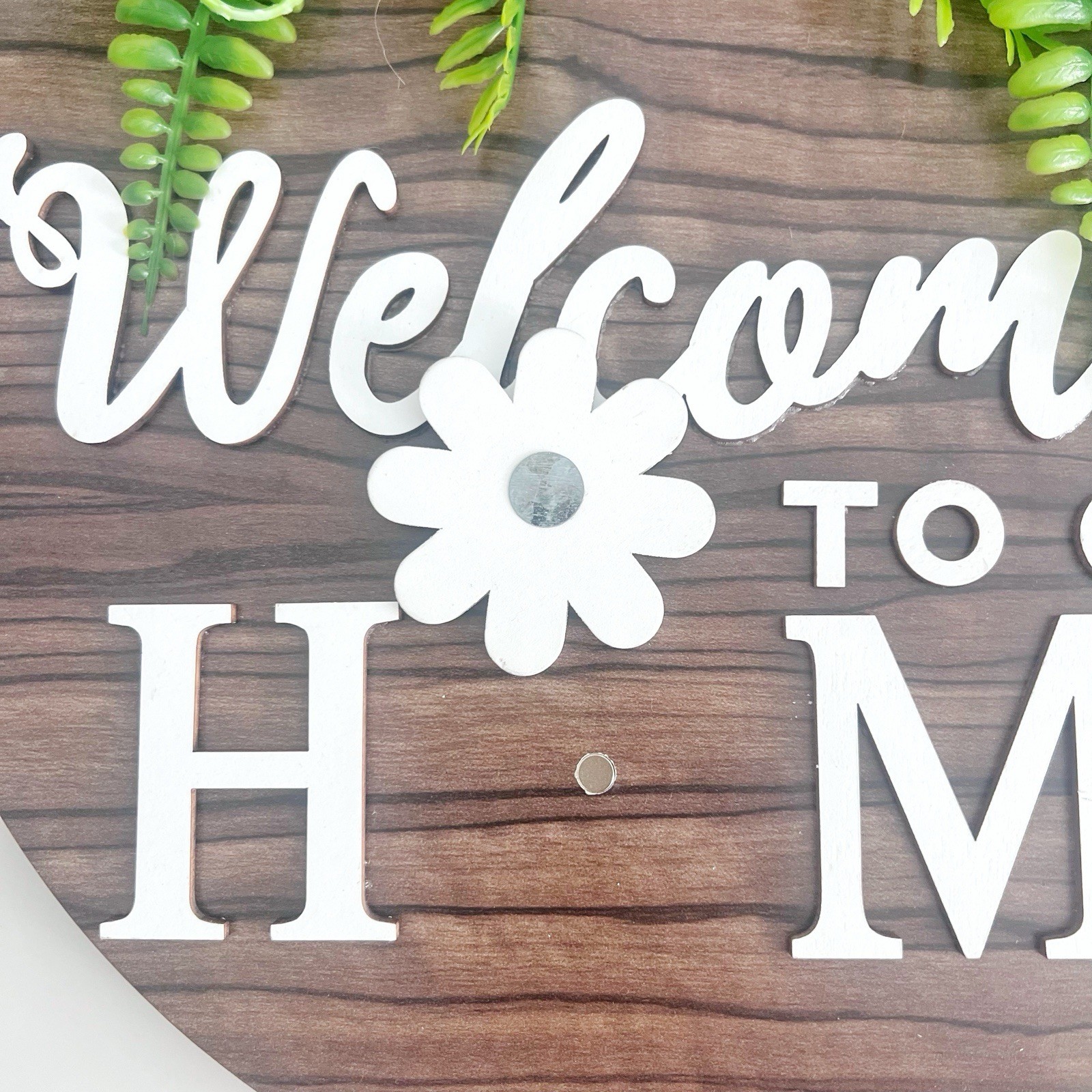 Welcome to our home sign interchangeable seasonal holiday magnets