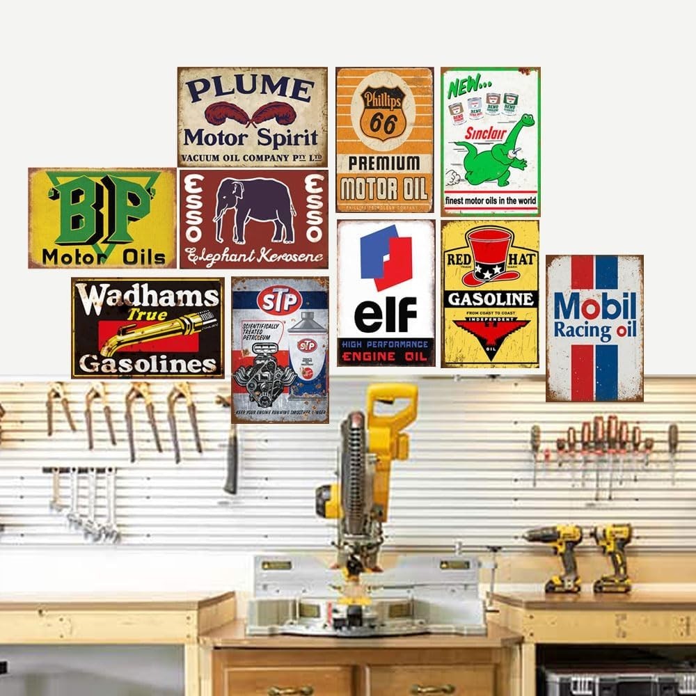 Nostalgic Tin Signs for Bar, Garage, 24 Ct