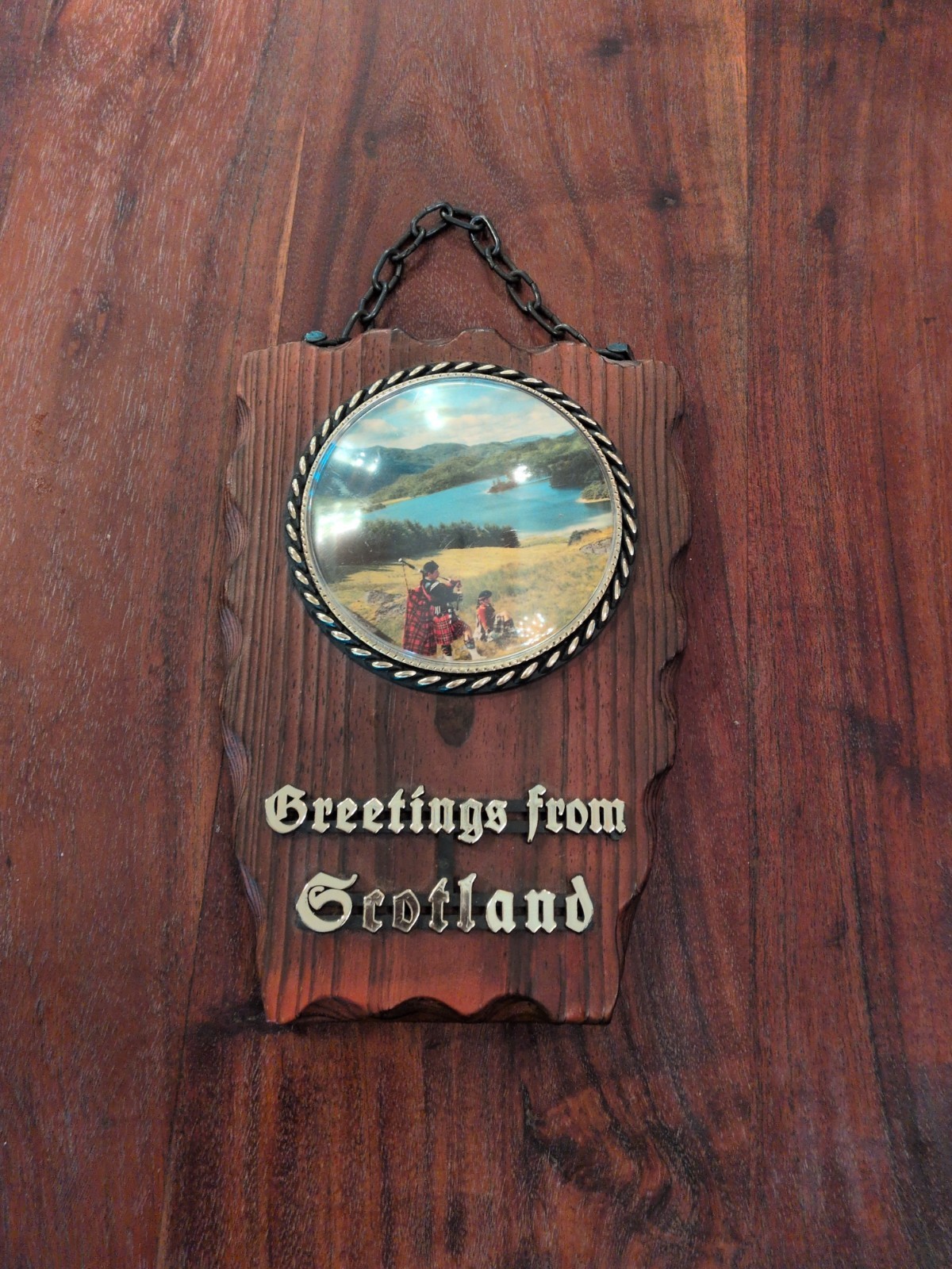 Vintage Scotland Plaque (Solid Wood) 22 cm x 15 cm