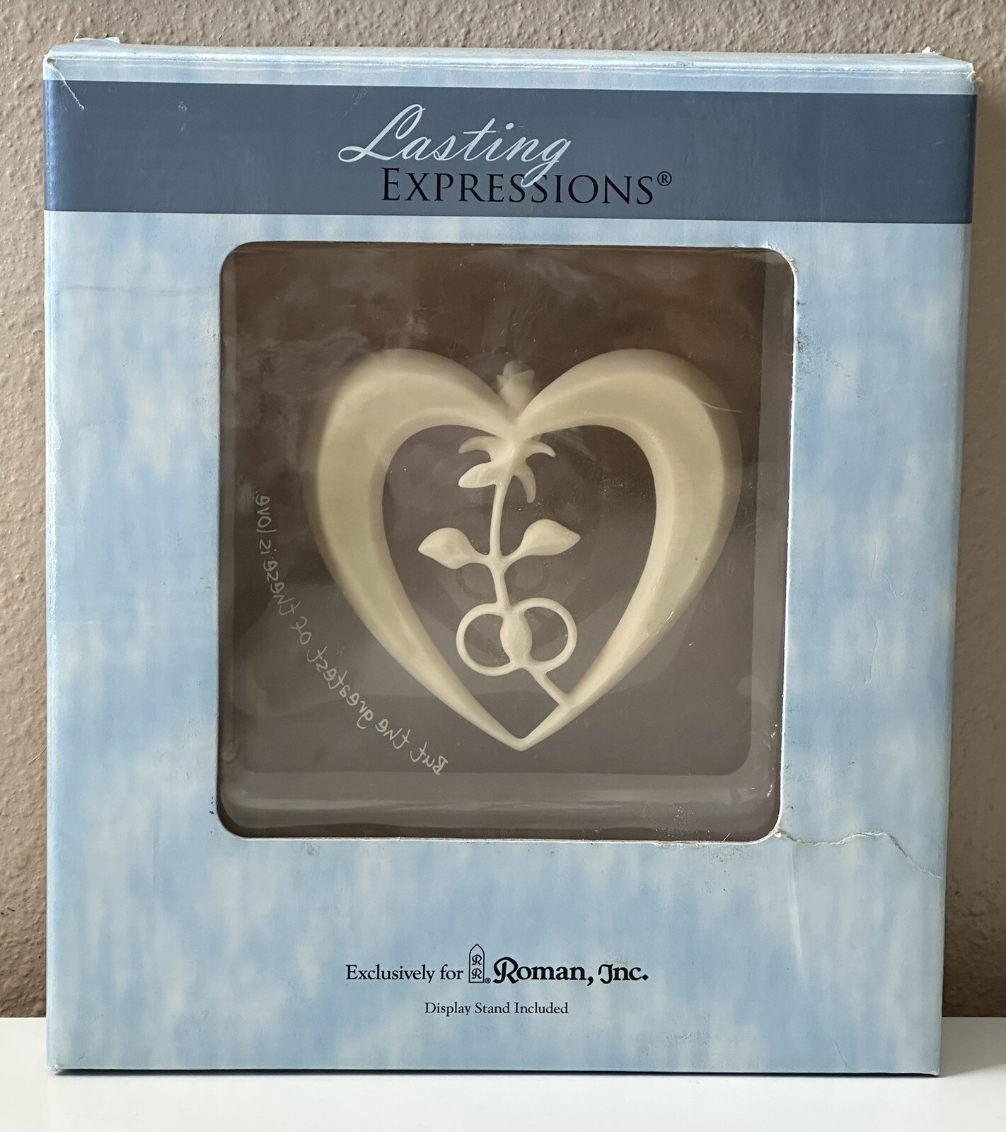 Lasting Expressions Heart Rose Plaque Wedding Anniversary Love Gift