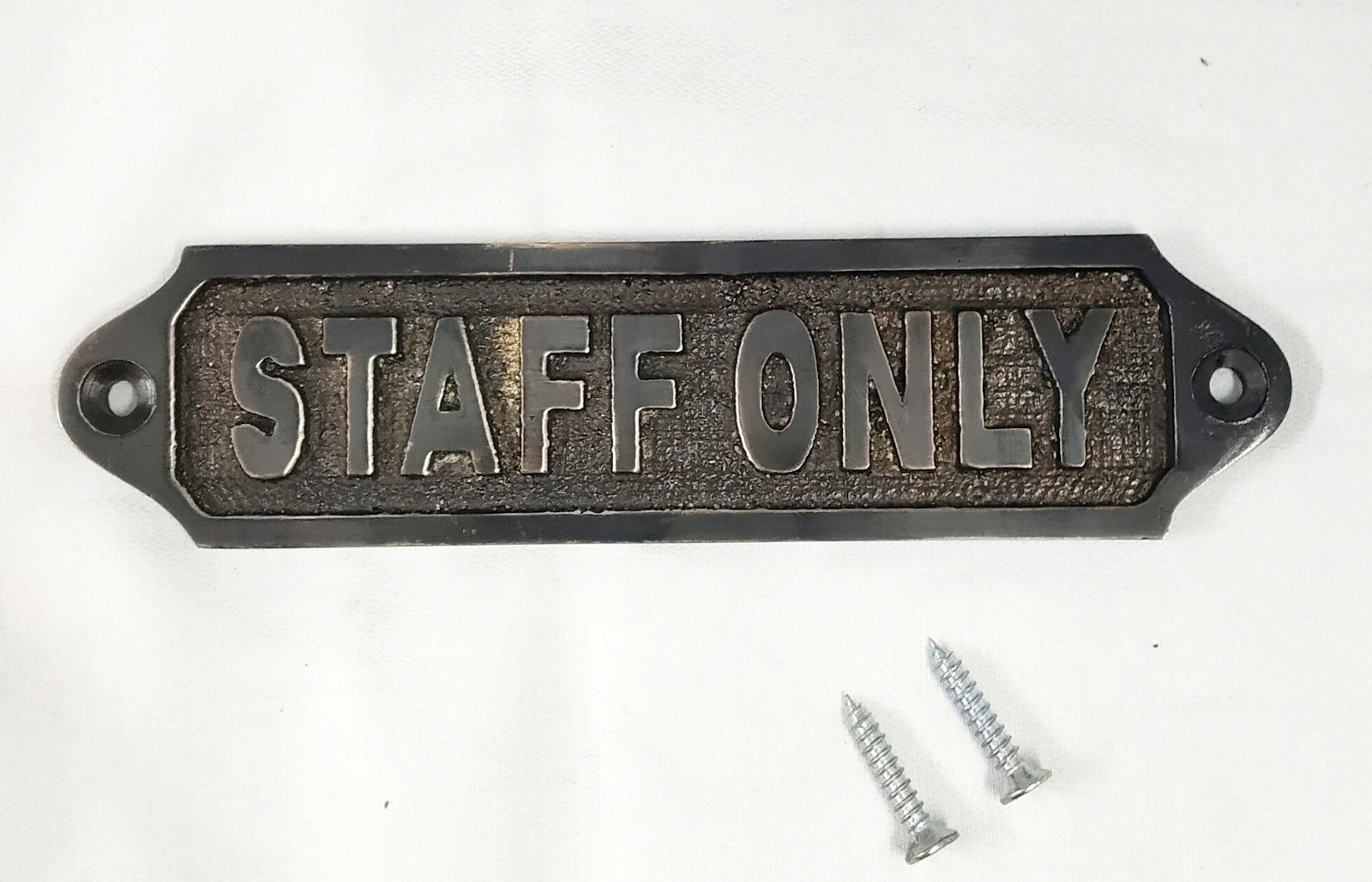 Solid Brass Staff Only Door Sign Plaque Vintage Nautical Wall Decor Plate