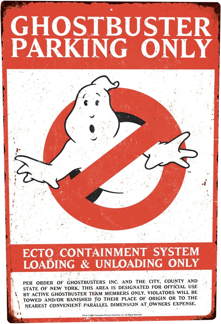 Trick or Treat Studios Ghostbusters Parking Only Metal Sign NEW